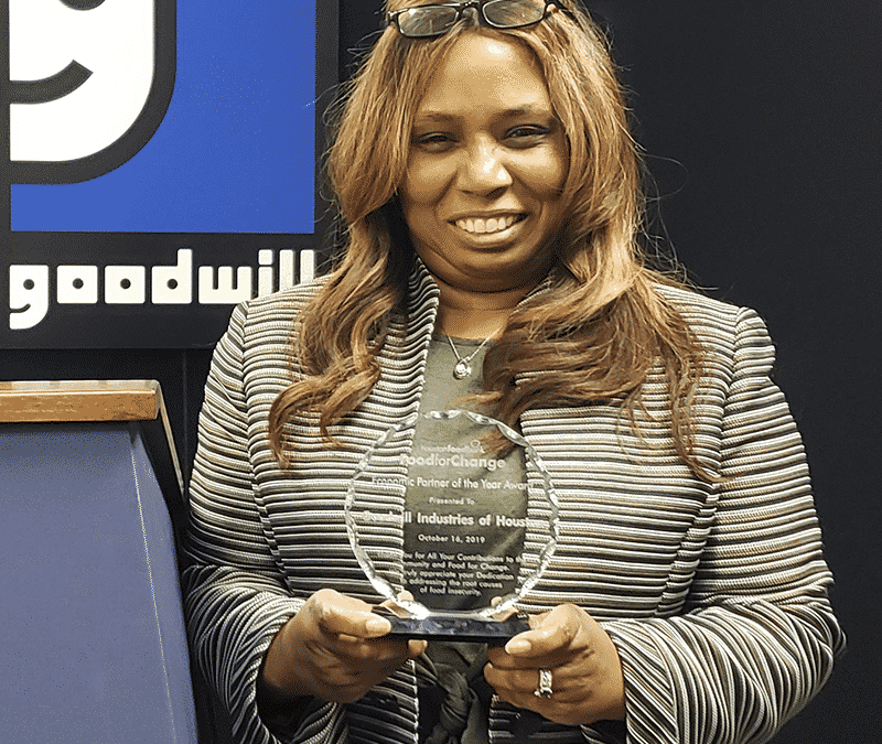 Goodwill Industries of Houston received the Houston Food Bank’s 2019 Economic Partnership award.