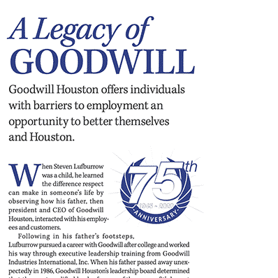 Goodwill Houston is featured in the October issue of Forbes and Entrepreneur