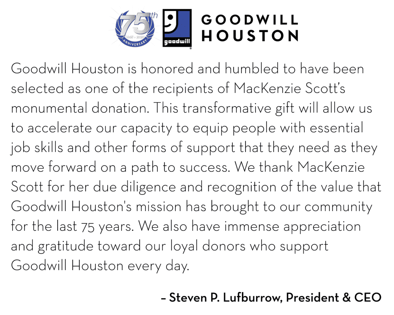 Goodwill Houston Among the Recipients of MacKenzie Scott’s Historic