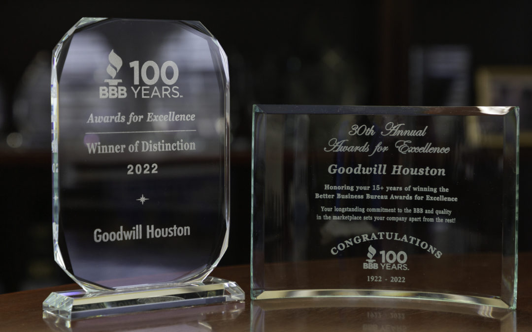 Goodwill Houston Recognized by the Better Business Bureau of Greater Houston!